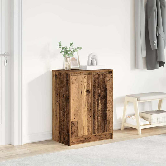 Schoenenkast 57x34x76 cm bewerkt hout oud houtkleurig is nu te koop bij PeponiXL, paradijselijk wonen!