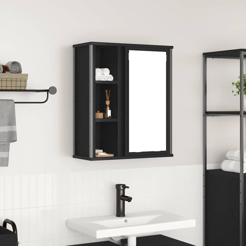 Badkamerwandkast met spiegel 50x21x60 cm eikenkleurig is nu te koop bij PeponiXL, paradijselijk wonen!