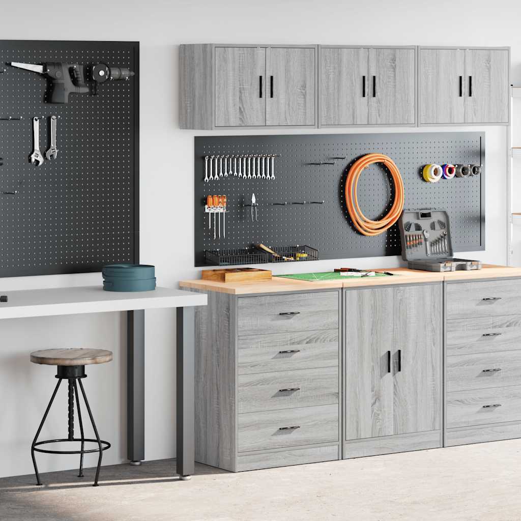 Garagekasten 2 st bewerkt hout sonoma grijs is nu te koop bij PeponiXL, paradijselijk wonen!