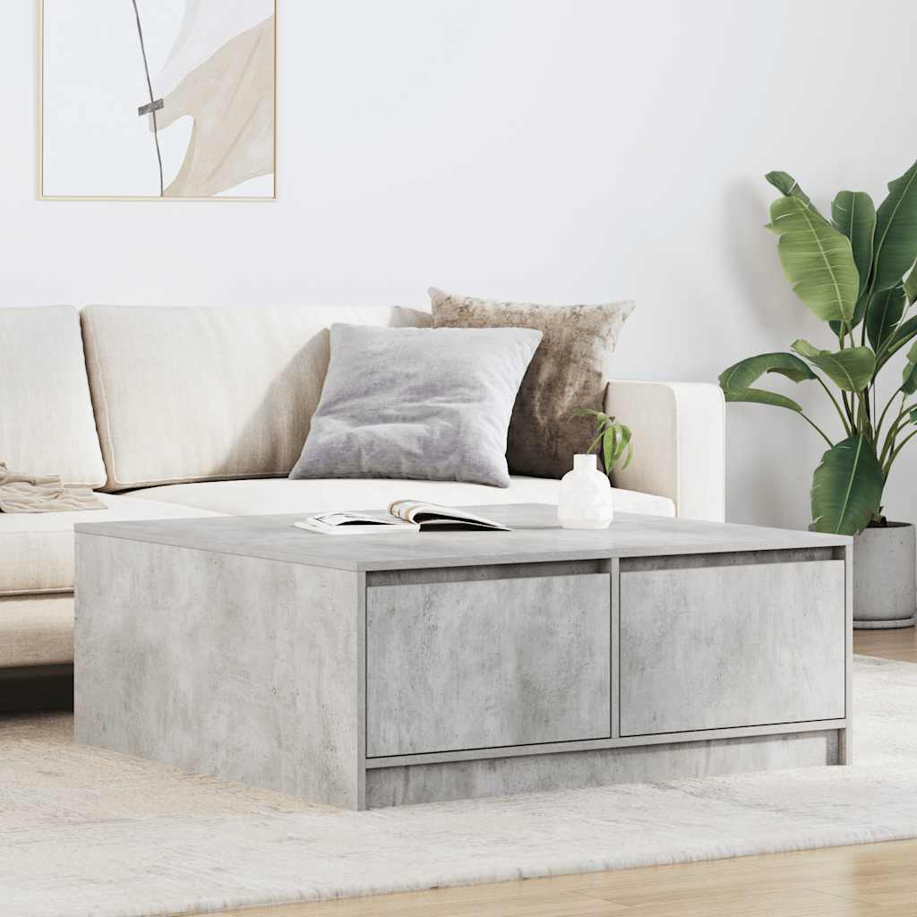 Salontafel met lades 100x100x40 cm betongrijs is nu te koop bij PeponiXL, paradijselijk wonen!