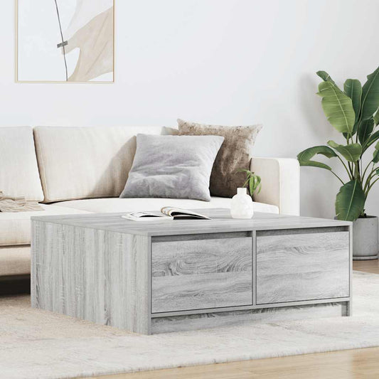 Salontafel met lades 100x100x40 cm grijs sonoma is nu te koop bij PeponiXL, paradijselijk wonen!
