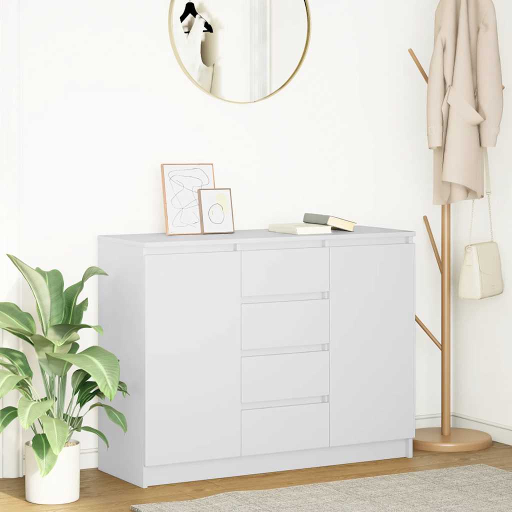 Dressoir met lades 100,5x35x76 cm spaanplaat wit is nu te koop bij PeponiXL, paradijselijk wonen!