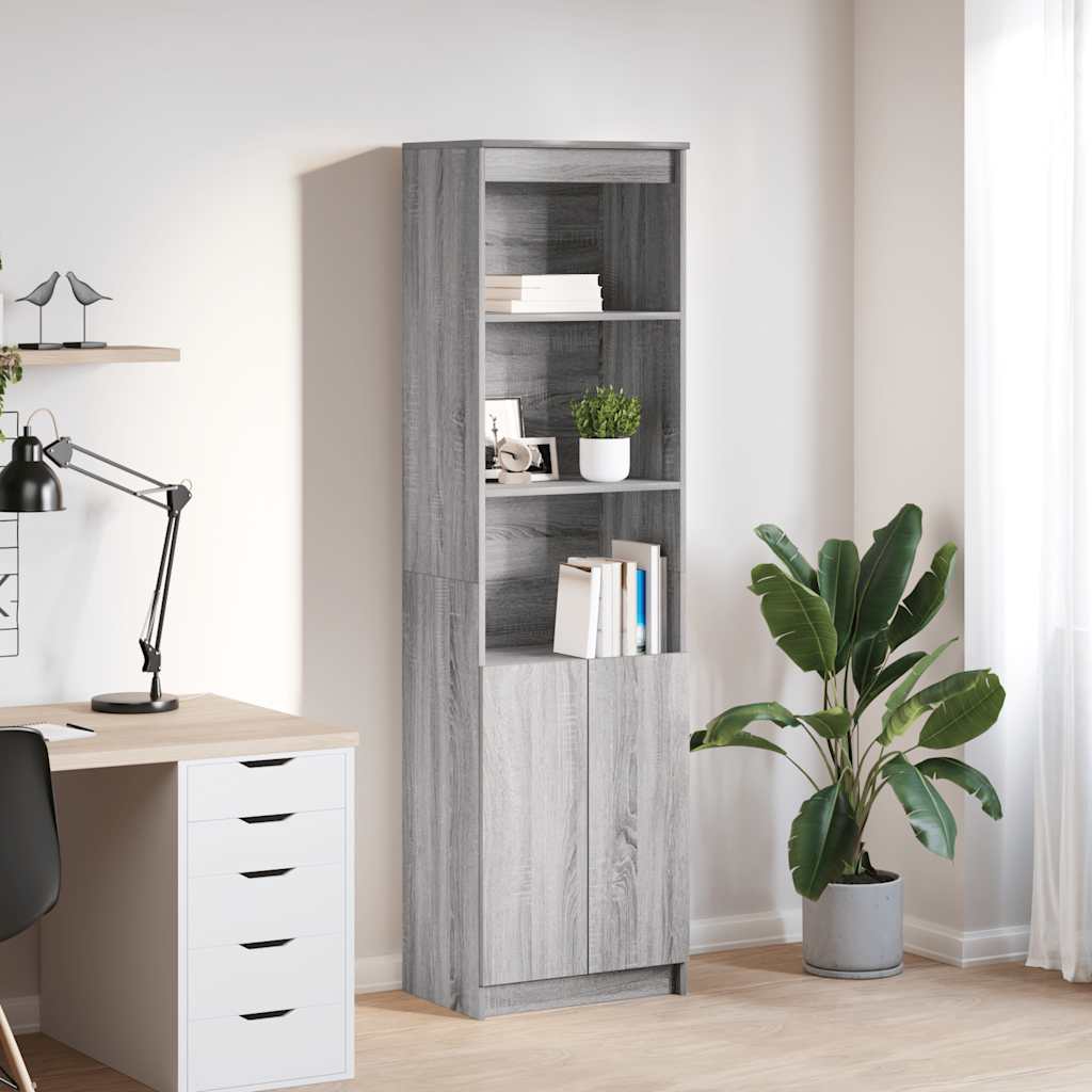 Highboard 50x35x180 cm spaanplaat grijs Sonoma is nu te koop bij PeponiXL, paradijselijk wonen!