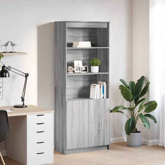 Hoge kast 70x35x180 cm bewerkt hout grijs sonoma eikenkleurig is nu te koop bij PeponiXL, paradijselijk wonen!