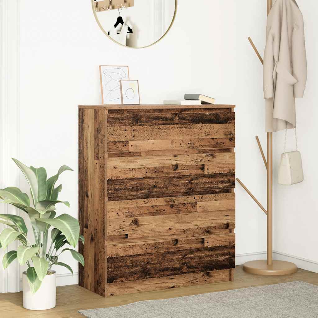Dressoir 80x35x99 cm spaanplaat oud hout is nu te koop bij PeponiXL, paradijselijk wonen!