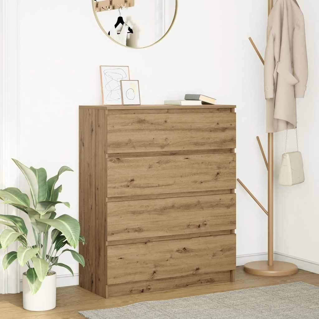 Dressoir 80x35x99 cm spaanplaat artisan eikenkleurig is nu te koop bij PeponiXL, paradijselijk wonen!