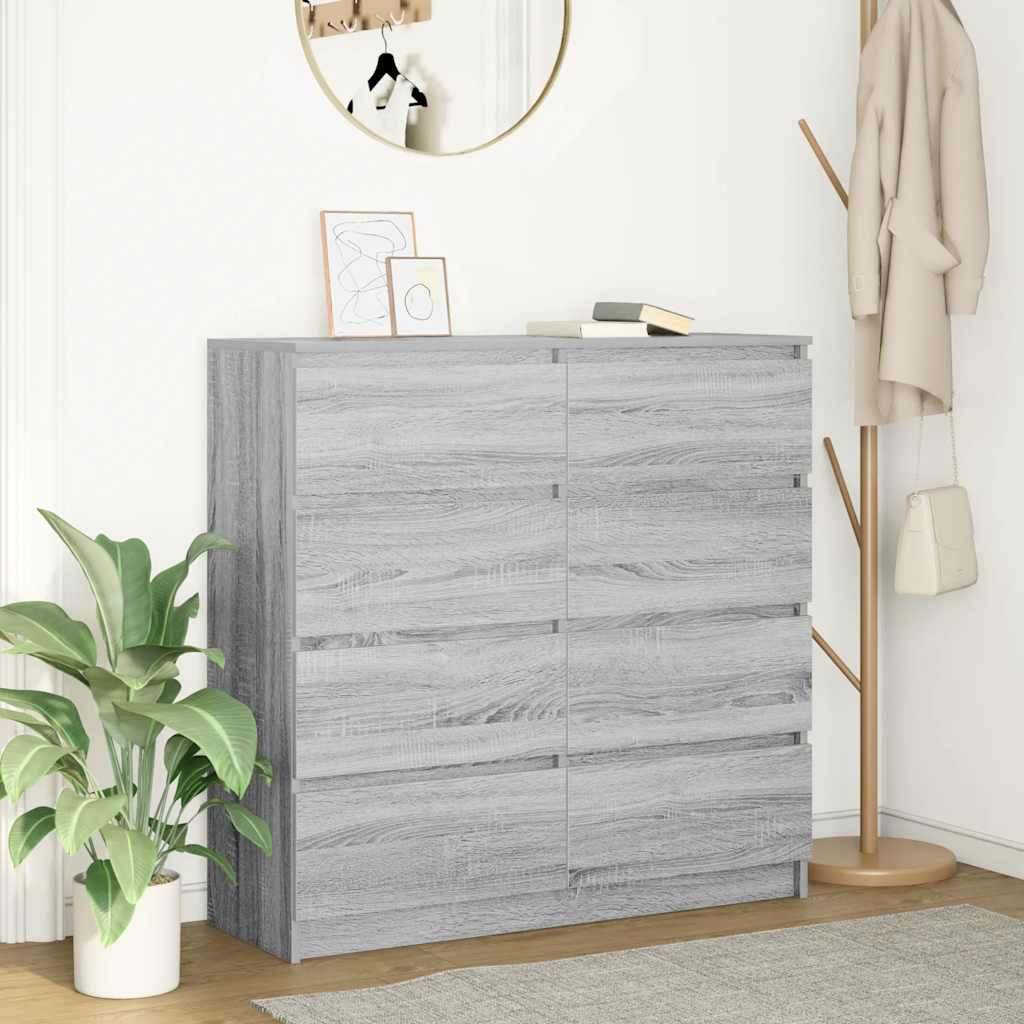 Dressoir 100x35x99 cm spaanplaat grijs sonoma is nu te koop bij PeponiXL, paradijselijk wonen!