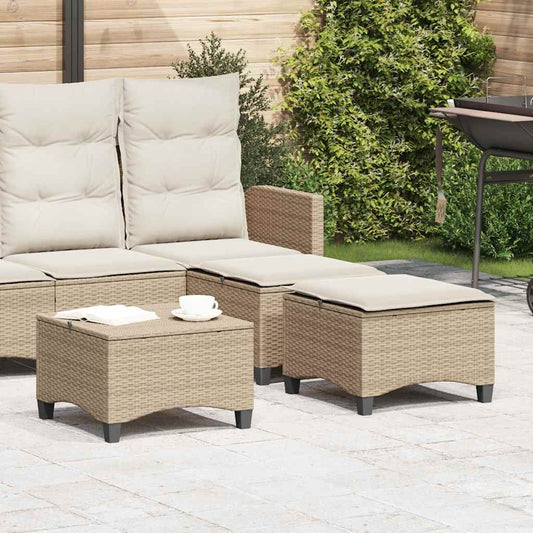 Tuinkrukken met kussens 2 st 55x55x36 cm poly rattan beige is nu te koop bij PeponiXL, paradijselijk wonen!