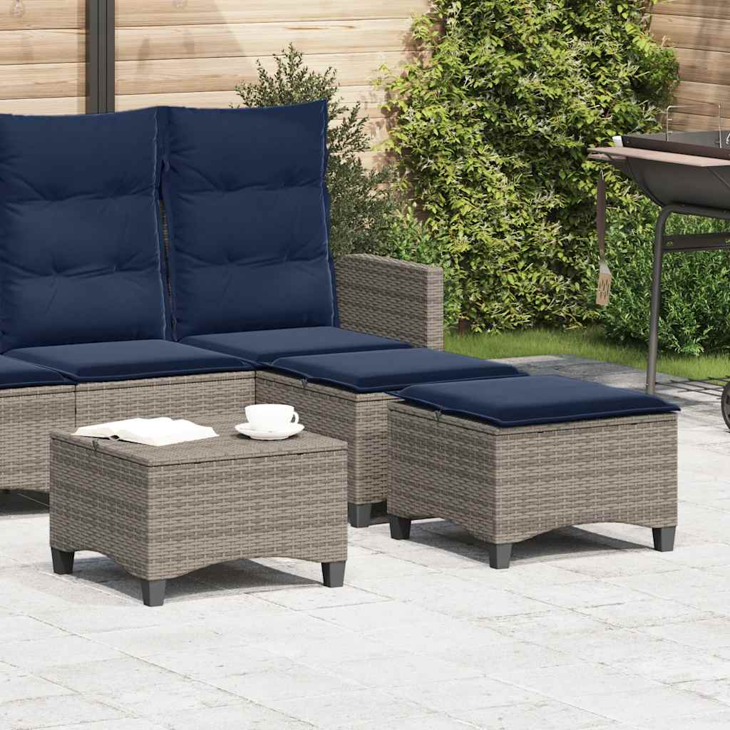Tuinkrukken met kussens 2 st 55x55x36 cm poly rattan grijs is nu te koop bij PeponiXL, paradijselijk wonen!