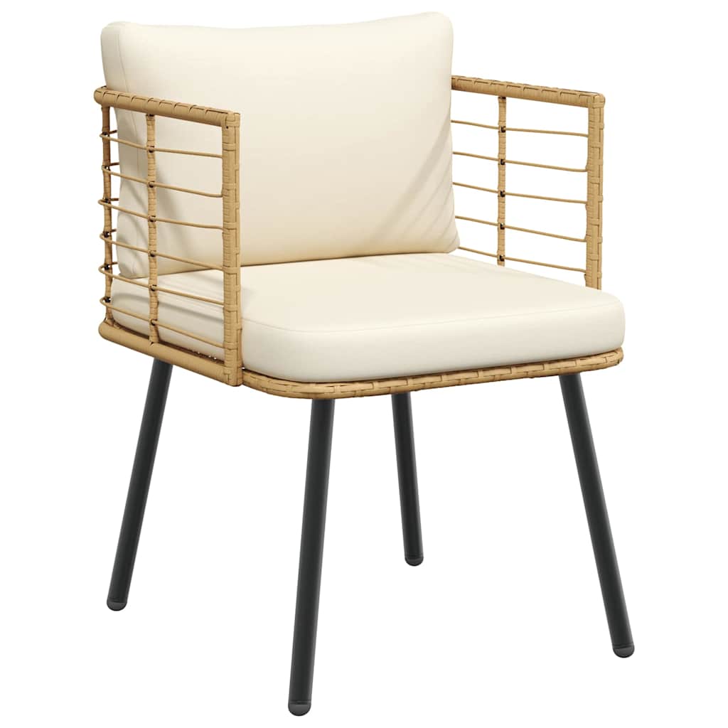 Tuinstoel met kussens poly rattan naturel is nu te koop bij PeponiXL, paradijselijk wonen!
