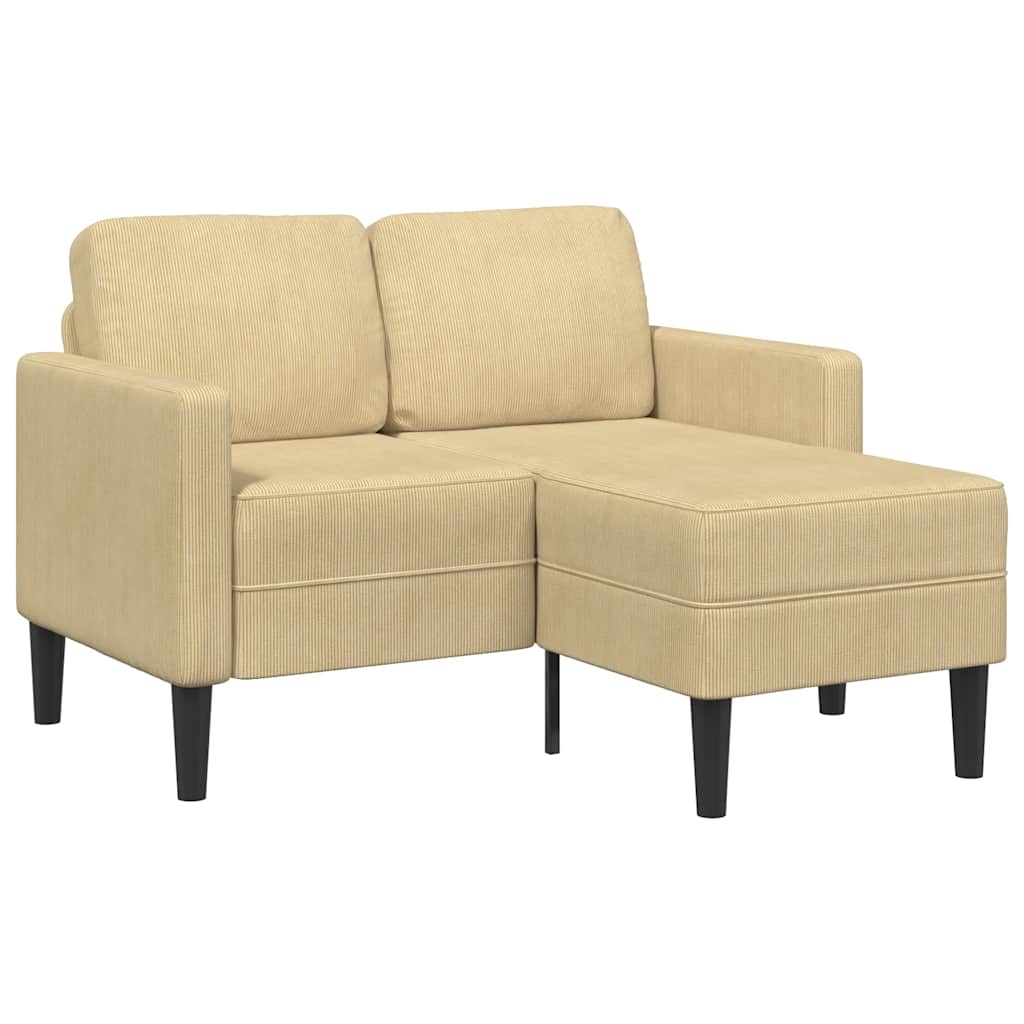 2-zitsbank met chaise L-vorm 125 cm linnen grijsgroen is nu te koop bij PeponiXL, paradijselijk wonen!
