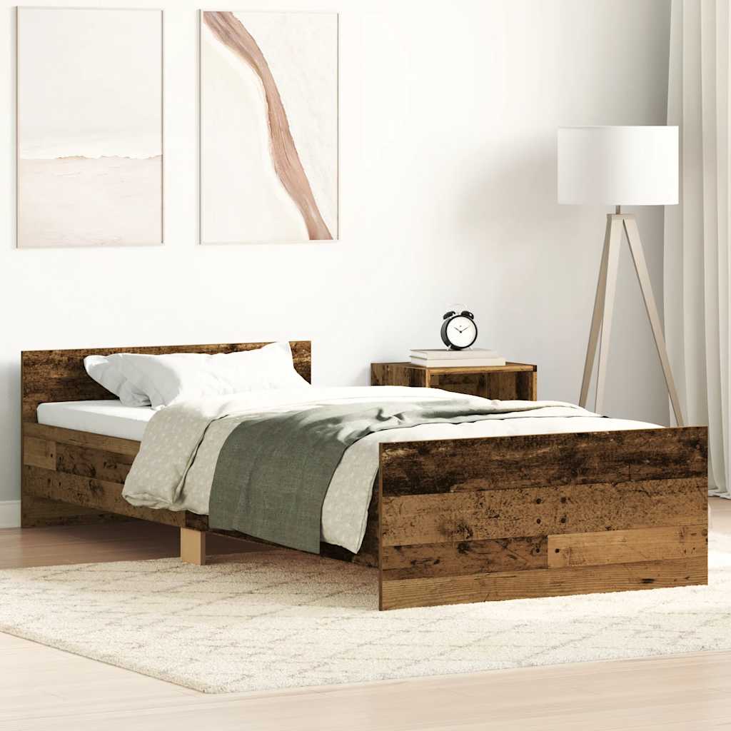 Bedframe zonder matras bewerkt 90x200 cm bewerkt hout oud is nu te koop bij PeponiXL, paradijselijk wonen!
