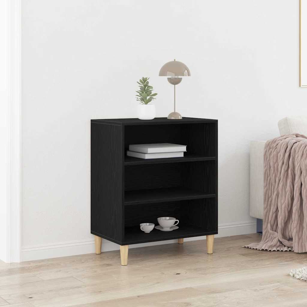 Dressoir Zwart Eiken 57 x 35 x 70 cm Bewerkt hout is nu te koop bij PeponiXL, paradijselijk wonen!