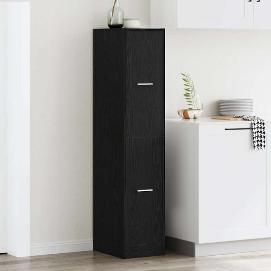 Apothekerskast Zwart Eiken 30x41x144,5 cm Bewerkt Hout is nu te koop bij PeponiXL, paradijselijk wonen!