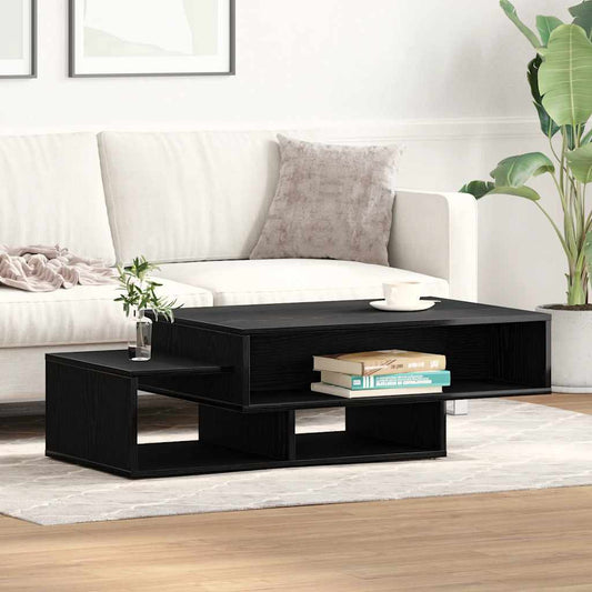 Salontafel 105x55x32 cm bewerkt hout zwart eikenkleur is nu te koop bij PeponiXL, paradijselijk wonen!