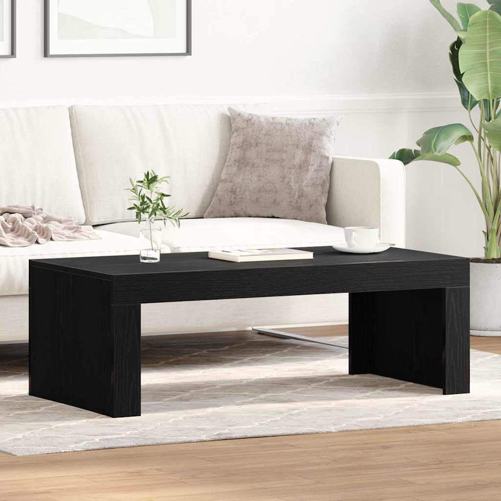 Salontafel Zwart Eiken 102 x 50 x 35 cm Bewerkt hout is nu te koop bij PeponiXL, paradijselijk wonen!