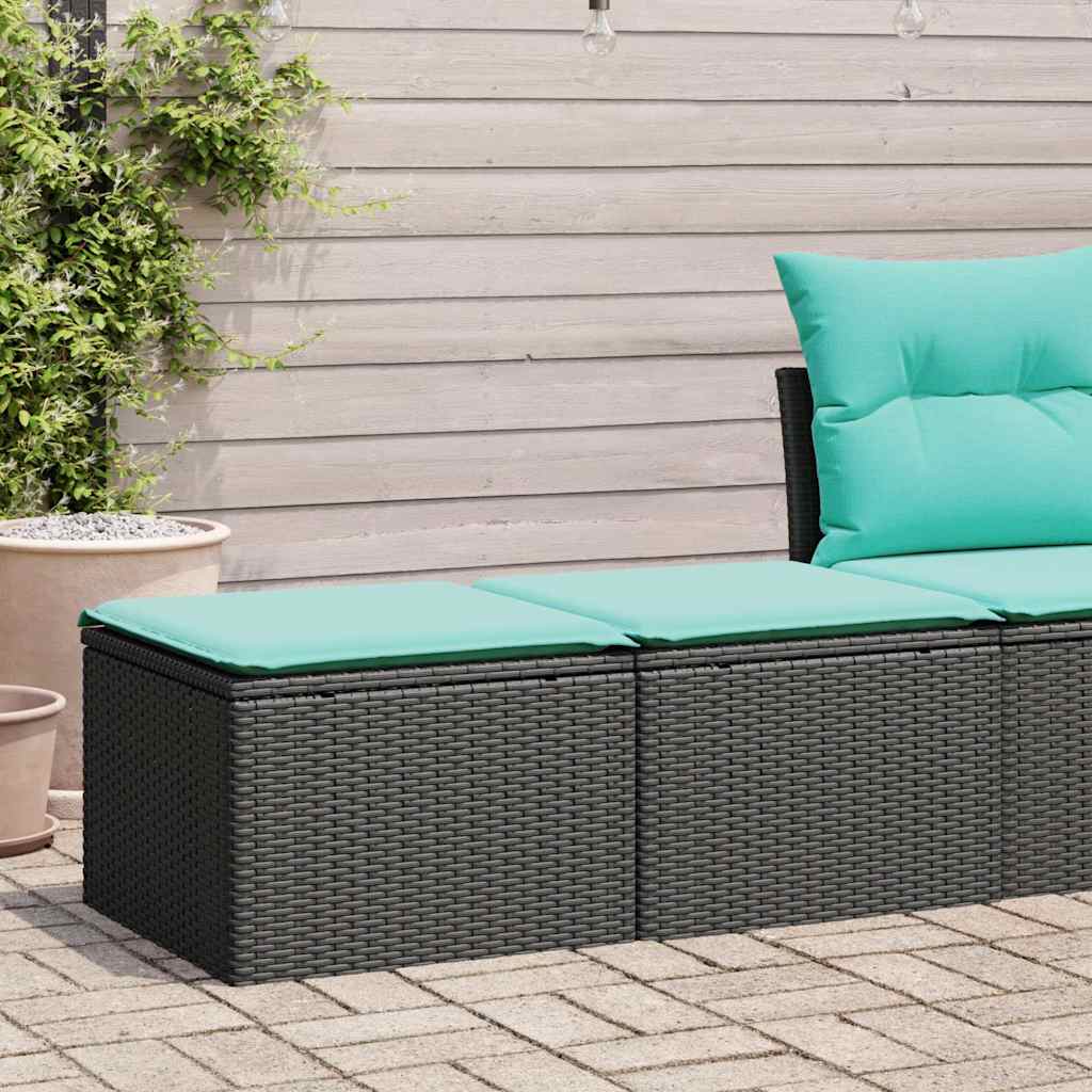 2-delige Loungeset met kussens poly rattan acacia zwart is nu te koop bij PeponiXL, paradijselijk wonen!