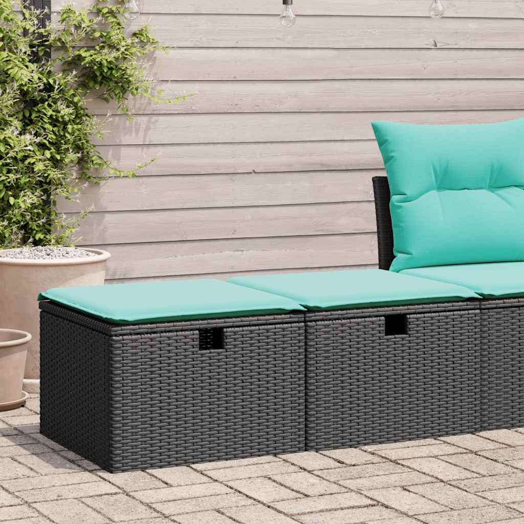 2-delige Loungeset met kussens poly rattan acacia zwart is nu te koop bij PeponiXL, paradijselijk wonen!