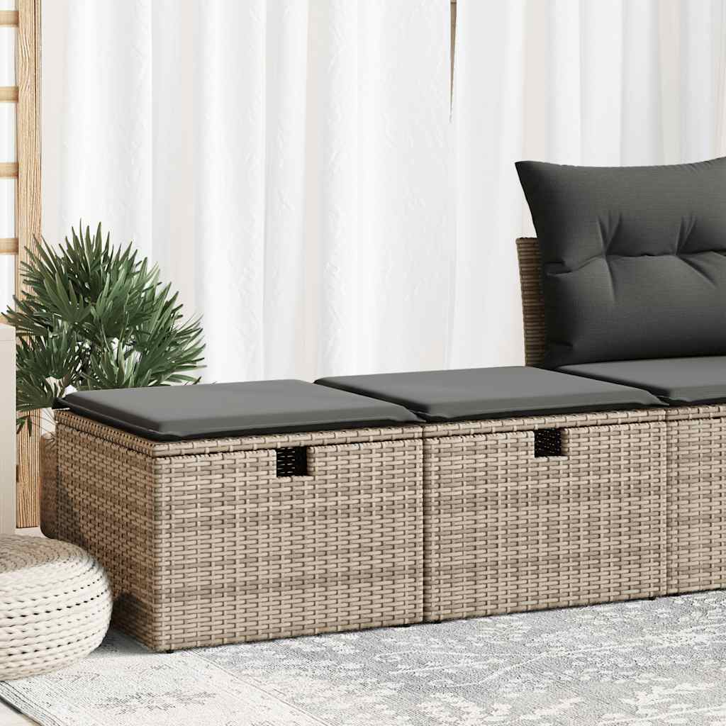 2-delige Loungeset met kussens poly rattan acacia grijs is nu te koop bij PeponiXL, paradijselijk wonen!