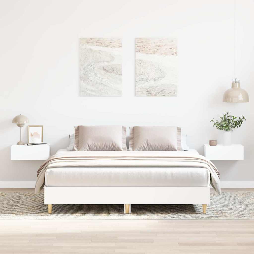 Bedframe zonder matras 150x200 cm spaanplaat wit is nu te koop bij PeponiXL, paradijselijk wonen!