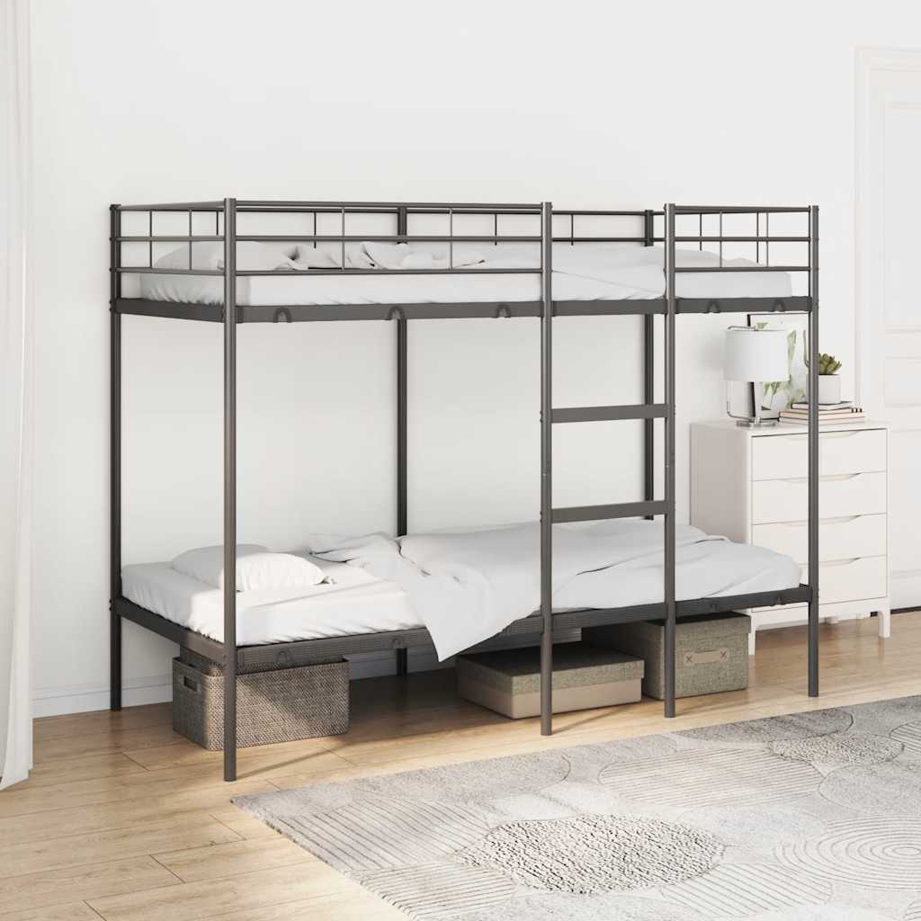 Stapelbed zonder matras 100x190 cm staal zwart is nu te koop bij PeponiXL, paradijselijk wonen!