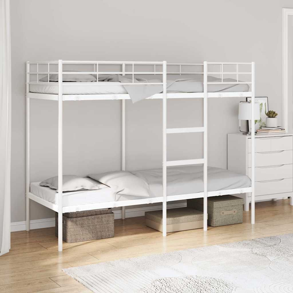 Stapelbed zonder matras 75x190 cm staal wit is nu te koop bij PeponiXL, paradijselijk wonen!