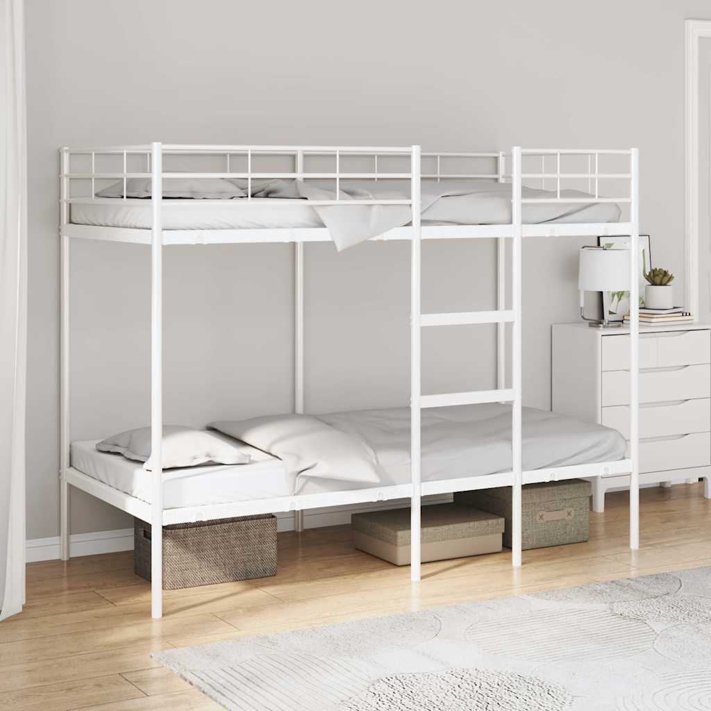 Stapelbed zonder matras 90x200 cm staal wit is nu te koop bij PeponiXL, paradijselijk wonen!