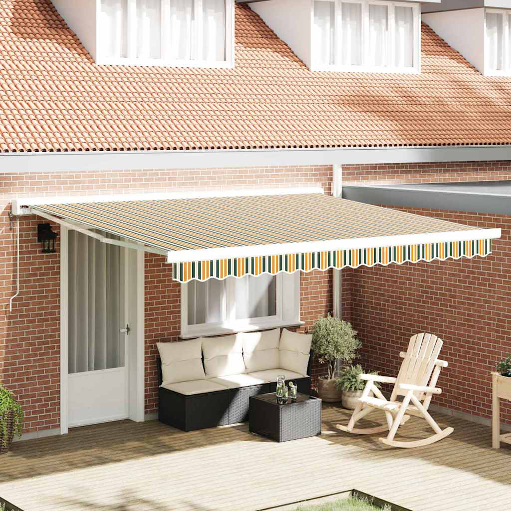 Vervangingsdoek voor zonnescherm Groen en geel 4 × 3,5 m is nu te koop bij PeponiXL, paradijselijk wonen!