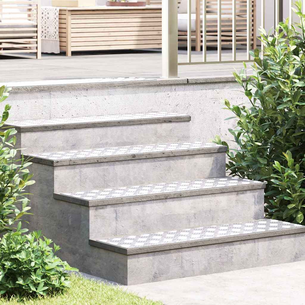Trap Tread Rechthoekig 2 pcs Zilver 100 x 25 cm Aluminium is nu te koop bij PeponiXL, paradijselijk wonen!