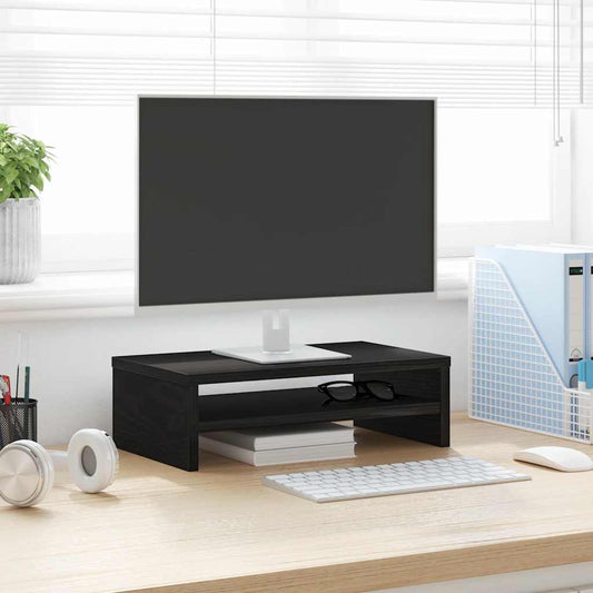 Monitorstandaard Zwart Eiken 42x24x13 cm Bewerkt Hout is nu te koop bij PeponiXL, paradijselijk wonen!