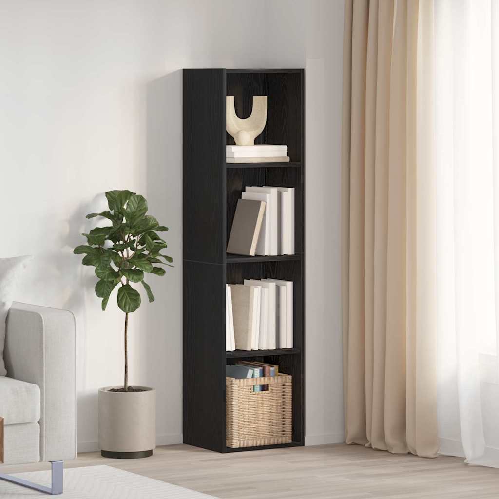 Boekenkast met plank Zwart Eiken 143 x 30 x 36 cm Bewerkt hout is nu te koop bij PeponiXL, paradijselijk wonen!