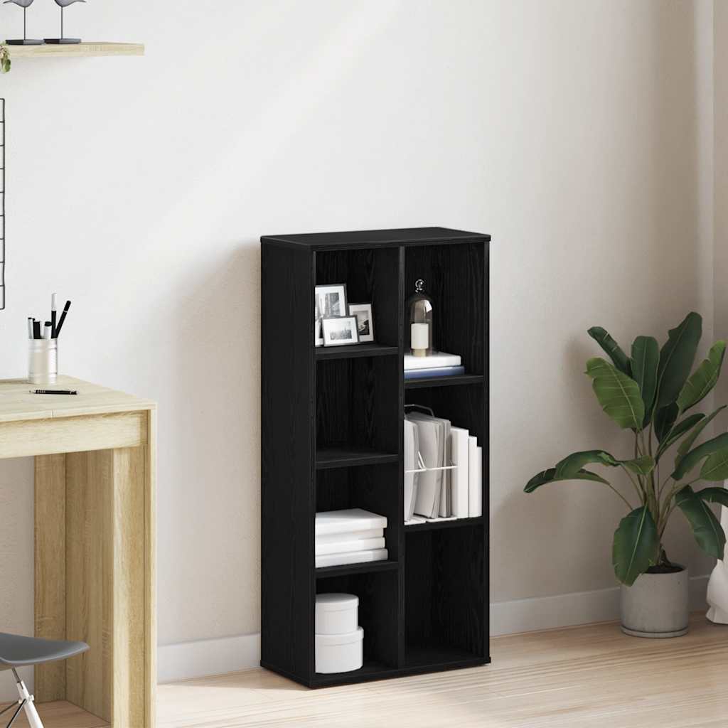 Boekenkast 50x25x104 cm bewerkt hout zwart eikenkleurig is nu te koop bij PeponiXL, paradijselijk wonen!