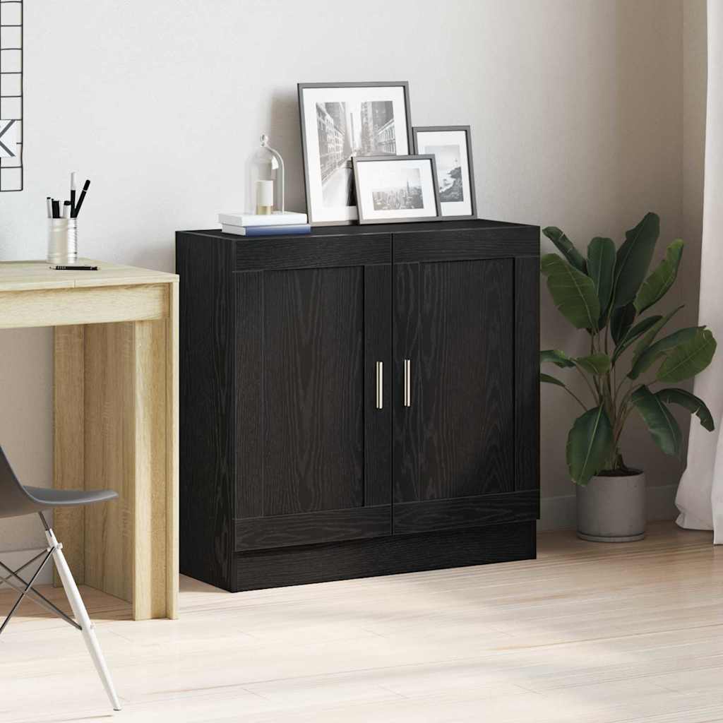 Boekenkast Zwart Eiken 82,5 x 30,5 x 80 cm Bewerkt hout is nu te koop bij PeponiXL, paradijselijk wonen!