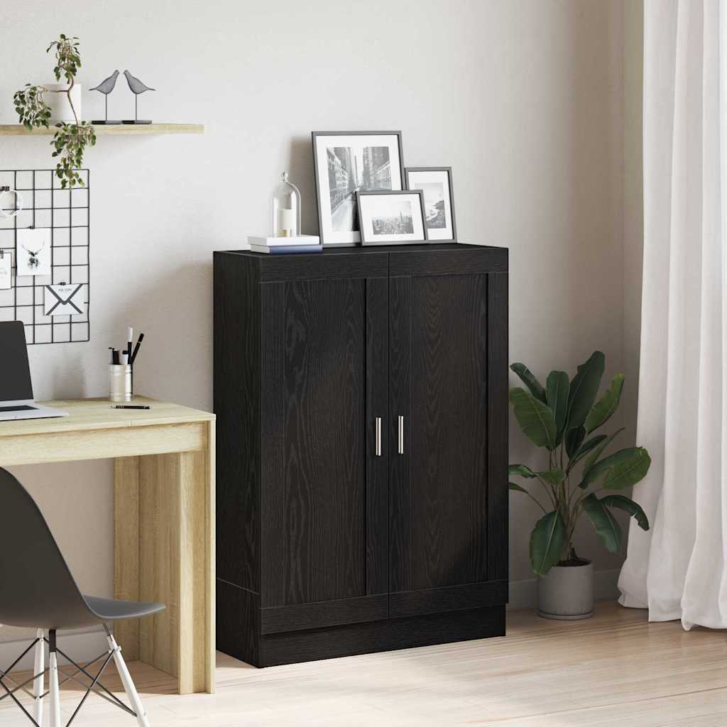 Boekenkast Zwart Eiken 82,5 x 30,5 x 115 cm Bewerkt hout is nu te koop bij PeponiXL, paradijselijk wonen!