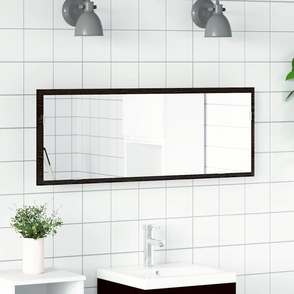 LED Badkamer Spiegel Zwart Eiken 100 x 8,5 x 37 cm Glas is nu te koop bij PeponiXL, paradijselijk wonen!