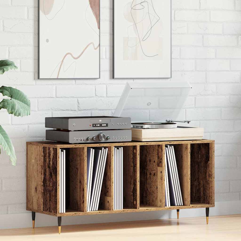 Platenkast met plank Oud hout 100 x 38 x 48 cm Bewerkt hout is nu te koop bij PeponiXL, paradijselijk wonen!
