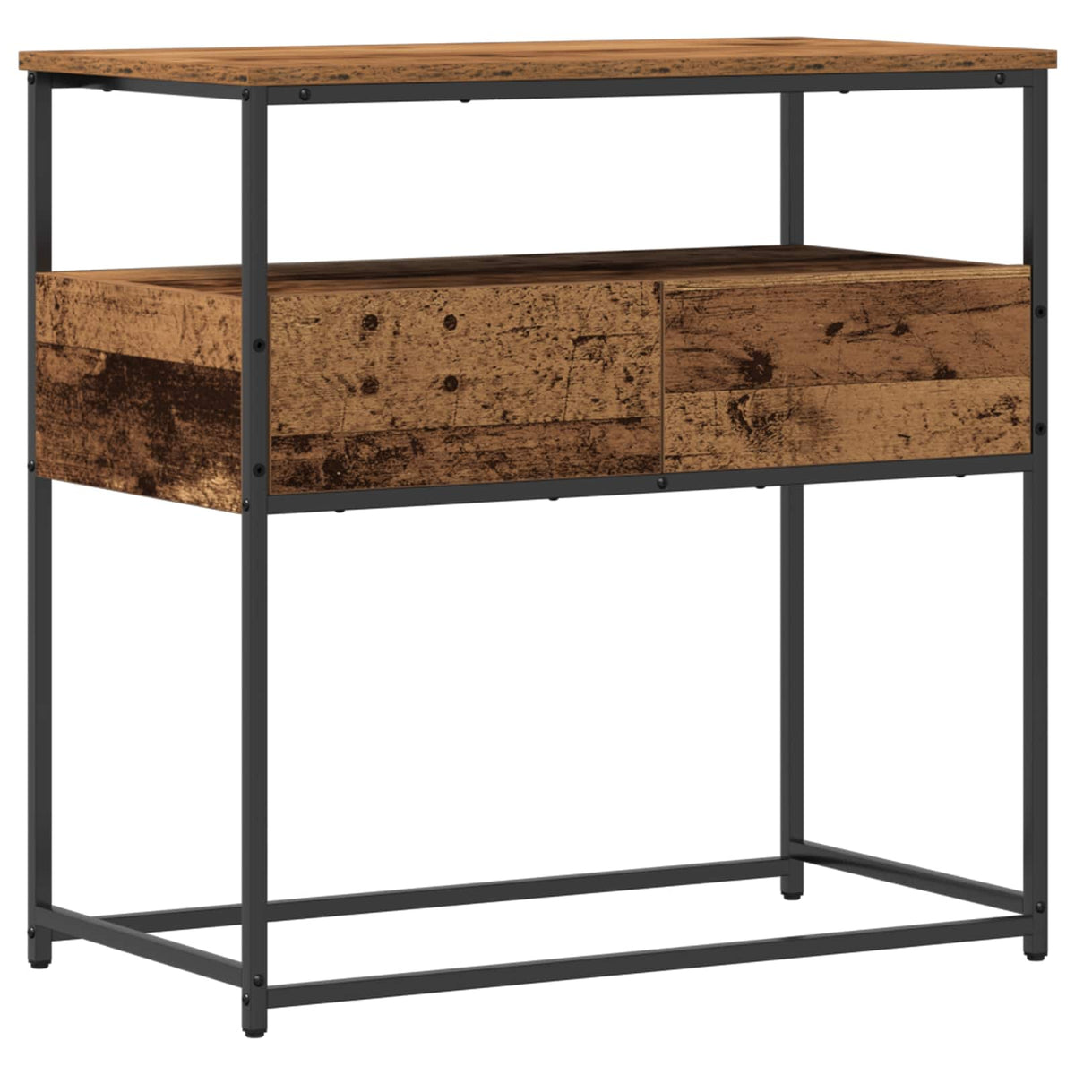 Wandtafel met lade Oud Hout 75 x 40 x 75 cm Bewerkt hout is nu te koop bij PeponiXL, paradijselijk wonen!