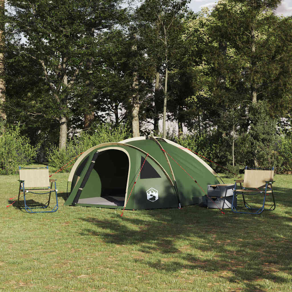 Camping Tent met dak Groen 308 x 268 x 130 cm Polyester is nu te koop bij PeponiXL, paradijselijk wonen!