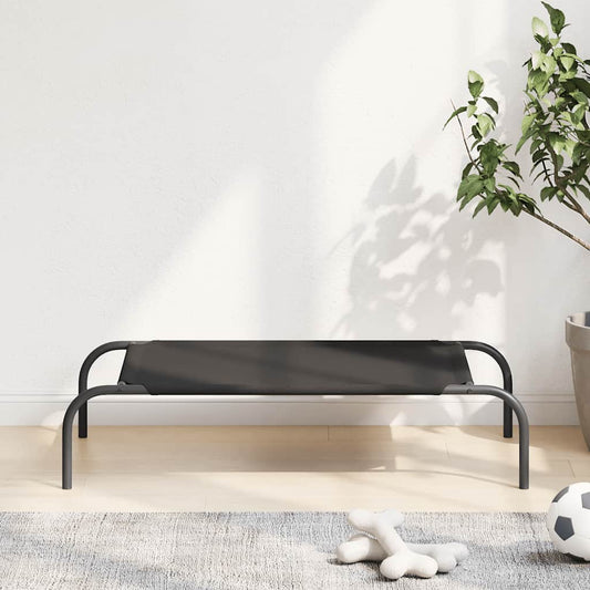 Hondenmand verhoogd 90x50x20 cm Oxford stof en staal zwart is nu te koop bij PeponiXL, paradijselijk wonen!