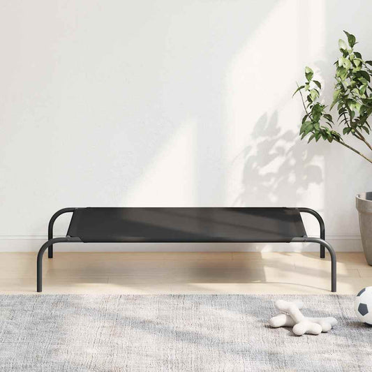 Hondenmand verhoogd 110x65x20 cm Oxford stof en staal zwart is nu te koop bij PeponiXL, paradijselijk wonen!
