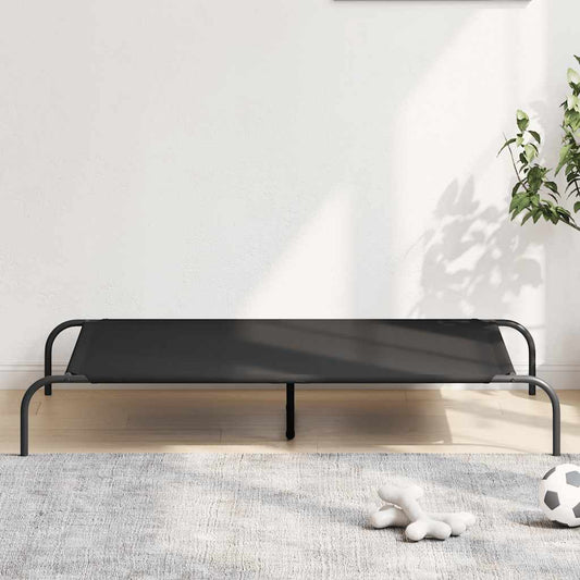 Hondenmand verhoogd 130x80x20 cm Oxford stof en staal zwart is nu te koop bij PeponiXL, paradijselijk wonen!