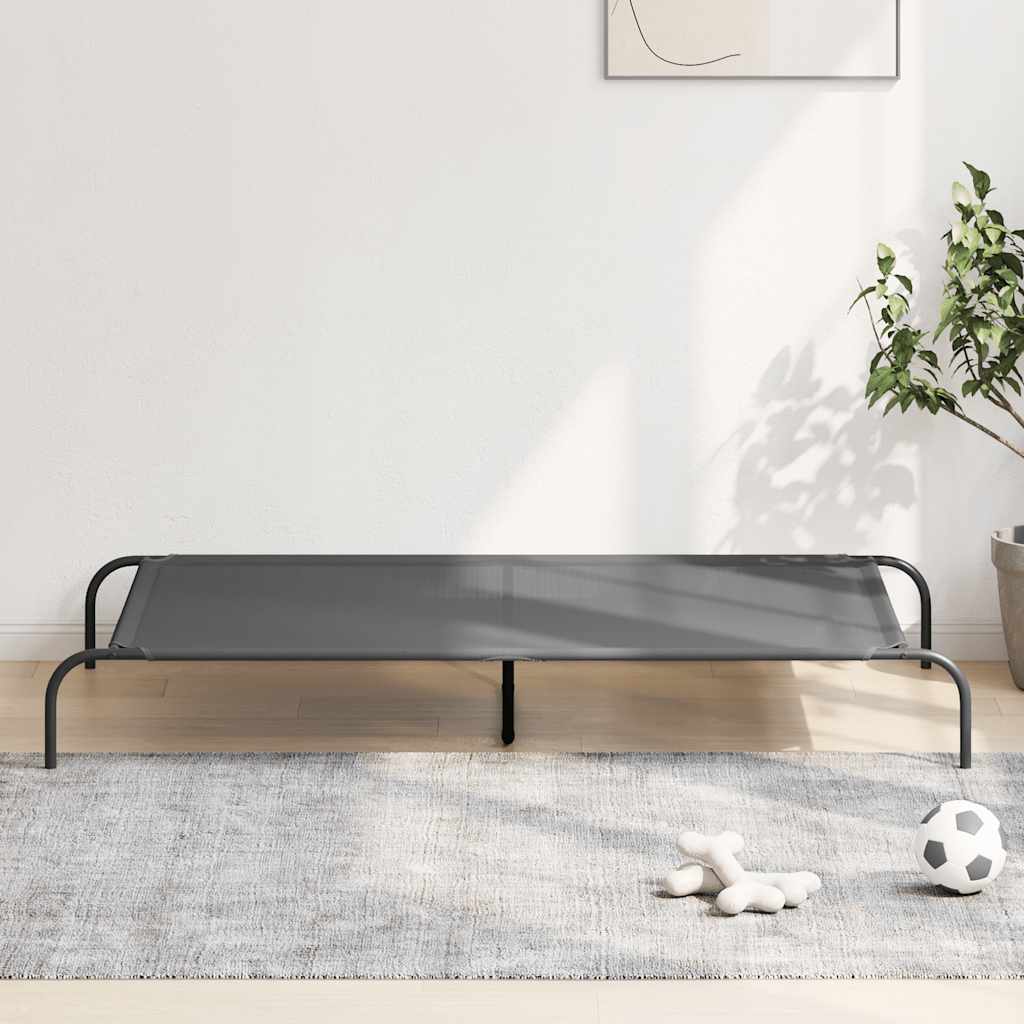 Hondenmand verhoogd 150x90x20 cm textiel en staal grijs is nu te koop bij PeponiXL, paradijselijk wonen!