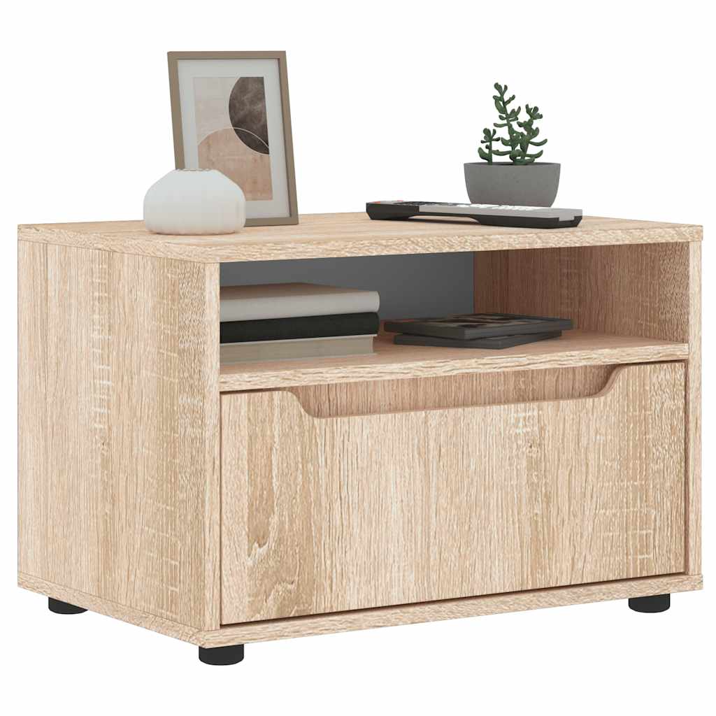Tv-meubel VISNES 60x40x38 cm bewerkt hout sonoma eikenkleurig is nu te koop bij PeponiXL, paradijselijk wonen!