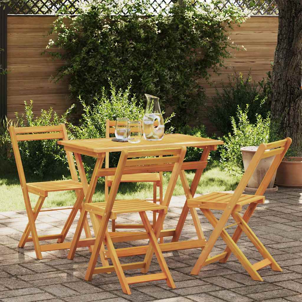 Bistroset 5 pcs Olie naturel Massief Acaciahout is nu te koop bij PeponiXL, paradijselijk wonen!