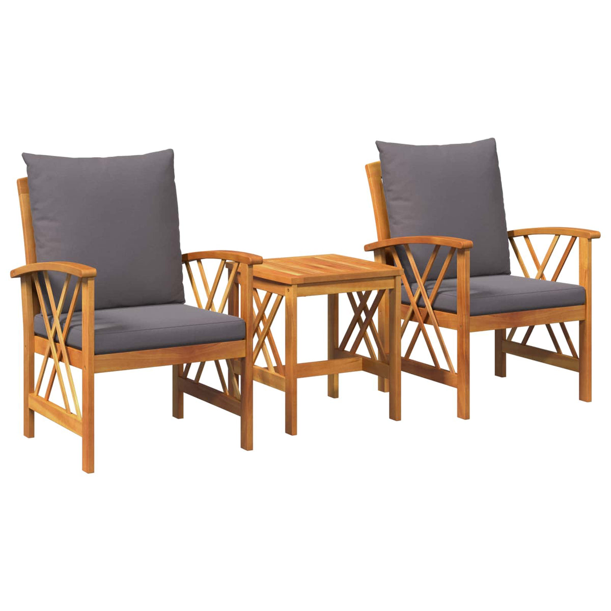 Tuinbankenset met kussen 3 pcs Olie naturel Massief Acaciahout is nu te koop bij PeponiXL, paradijselijk wonen!