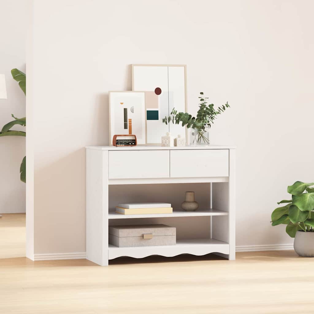 Wandtafel Drammen Wit 89,5 x 37 x 73 cm Massief grenenhout is nu te koop bij PeponiXL, paradijselijk wonen!