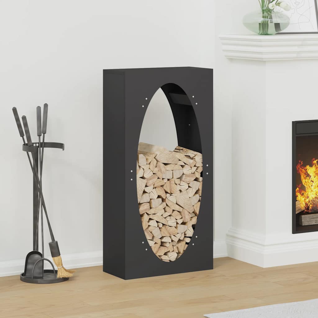 Brandhoutrek 50x23x100 cm koudgewalst staal zwart is nu te koop bij PeponiXL, paradijselijk wonen!