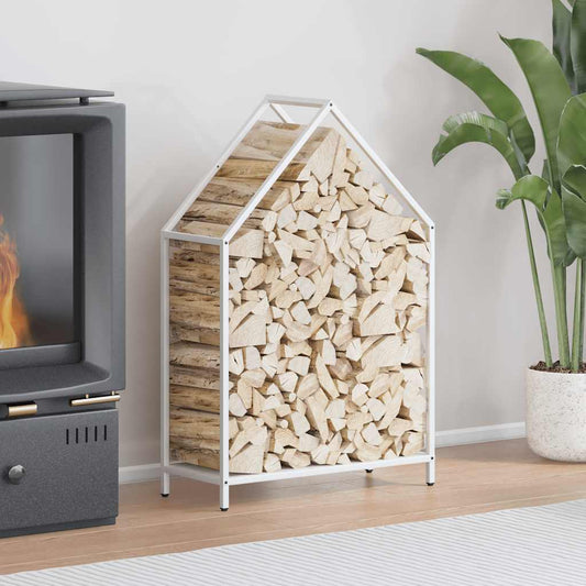Brandhoutrek 60x25x90 cm koudgewalst staal wit is nu te koop bij PeponiXL, paradijselijk wonen!
