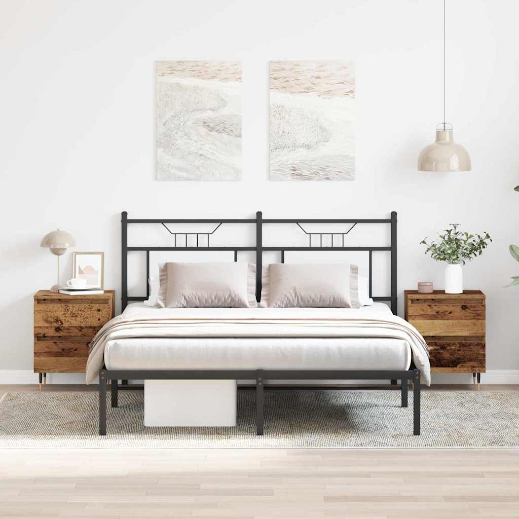 Nachtkastje met lade 2 pcs Oudhout 40 x 35 x 50 cm Bewerkt hout is nu te koop bij PeponiXL, paradijselijk wonen!