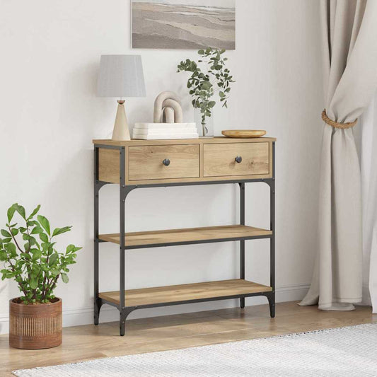 Wandtafel met lade Artisan Eiken 72.5 x 25 x 75 cm Bewerkt hout is nu te koop bij PeponiXL, paradijselijk wonen!